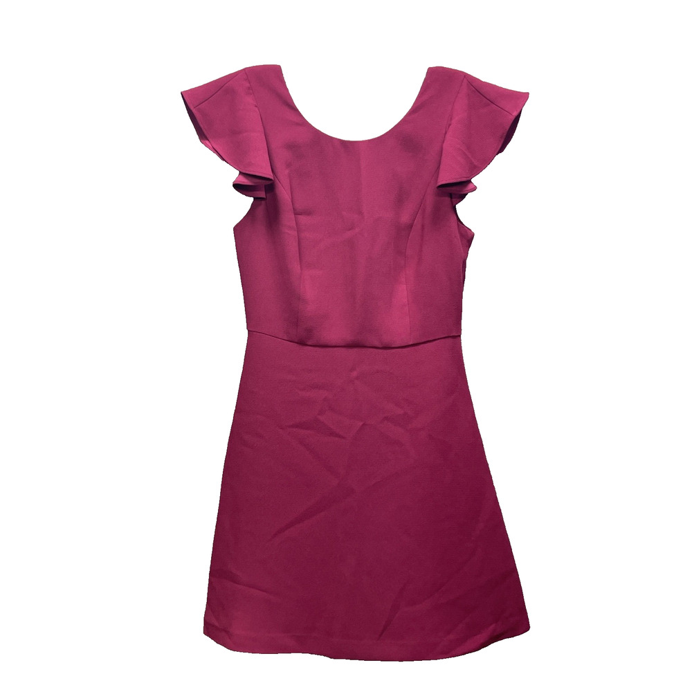 NWT BCBGeneration Womens 2 Purpleberry Flutter Slv Mini Cocktail Dress Flounce - Picture 1 of 12